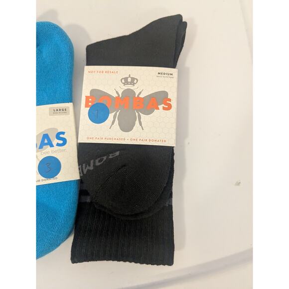 3 Pair Bombas Women's Ankle Sock and Mid Height Sock Size Medium Red Blue Black - Picture 6 of 7